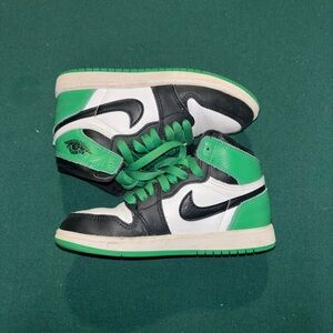 Jordan 1 Kids Sneakers Green Black White